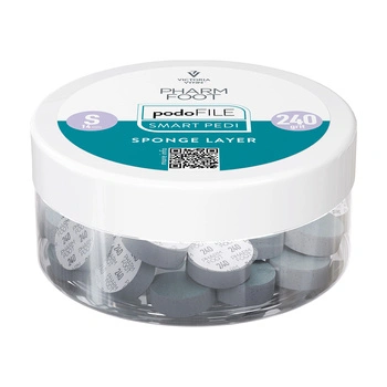 Pharm Foot Podo File Sponge Layer 240 S Wymienne Nakładki Ścierne Na Podo Disc 25 szt. - Słoik
