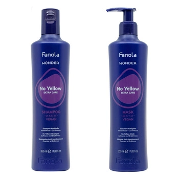 Fanola Zestaw Wonder No Yellow Szampon Do Włosów Blond 350 ml + Maska 350 ml