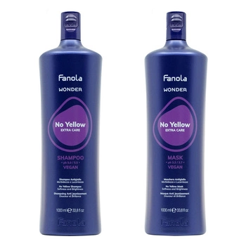 Fanola Zestaw Wonder No Yellow Szampon Do Włosów Blond 1000 ml  + Maska 1000 ml