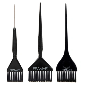 Framar Zestaw Czarnych Pędzli Do Koloryzacji 3 szt.