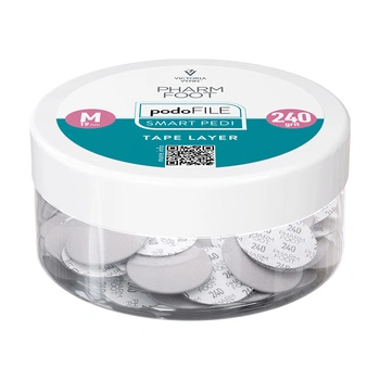 Pharm Foot Podo File Tape Layer 240 M Wymienne Nakładki Ścierne Na Podo Disc 50 szt. - Słoik