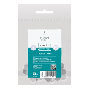 Pharm Foot Podo File Sponge Layer 240 S Wymienne Nakładki Ścierne Na Podo Disc 25 szt. - Refill Woreczek