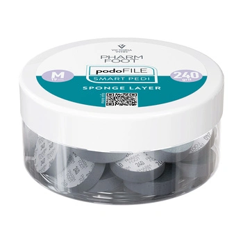 Pharm Foot Podo File Sponge Layer 240 M Wymienne Nakładki Ścierne Na Podo Disc 25 szt. - Słoik