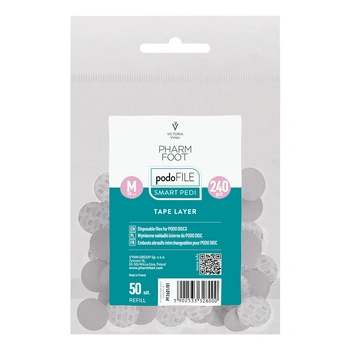 Pharm Foot Podo File Tape Layer 240 M Wymienne Nakładki Ścierne Na Podo Disc 50 szt. - Refill Woreczek